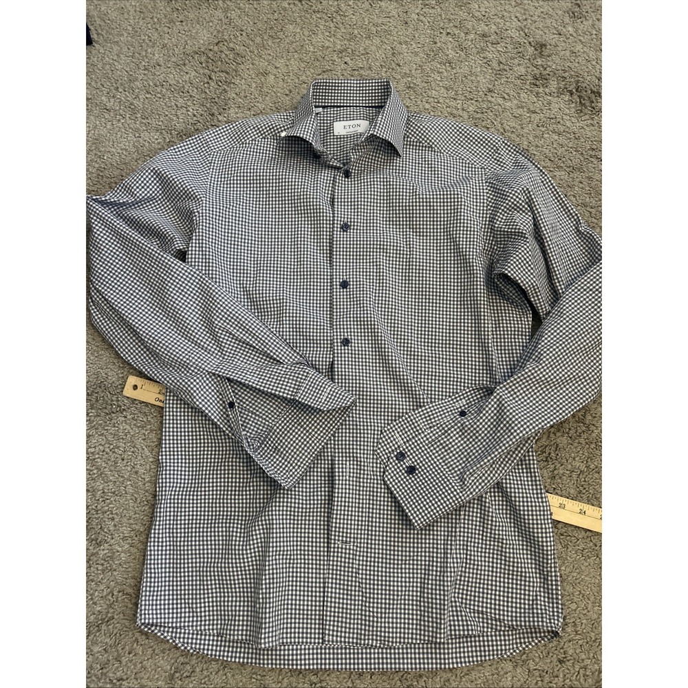 Eton Contemporary Dress Shirt Mens 15 38 Stripped Preppy Career Corpcore